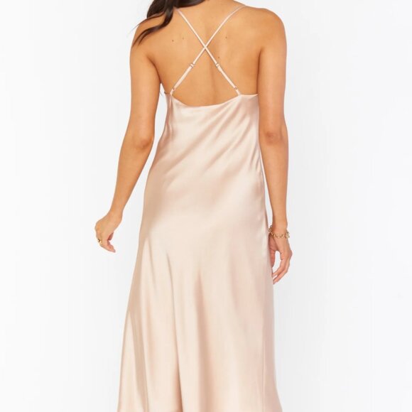 Shortended Show Me Your Mumu Verona Cowl Neck Dress in Champange - Picture 7 of 8